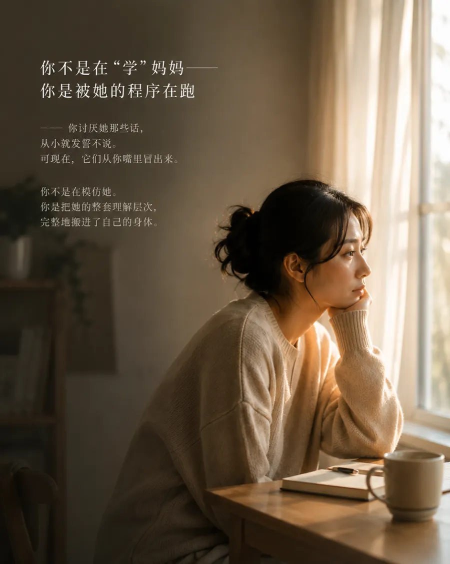 你不是在学妈妈，你是被她的程序在跑