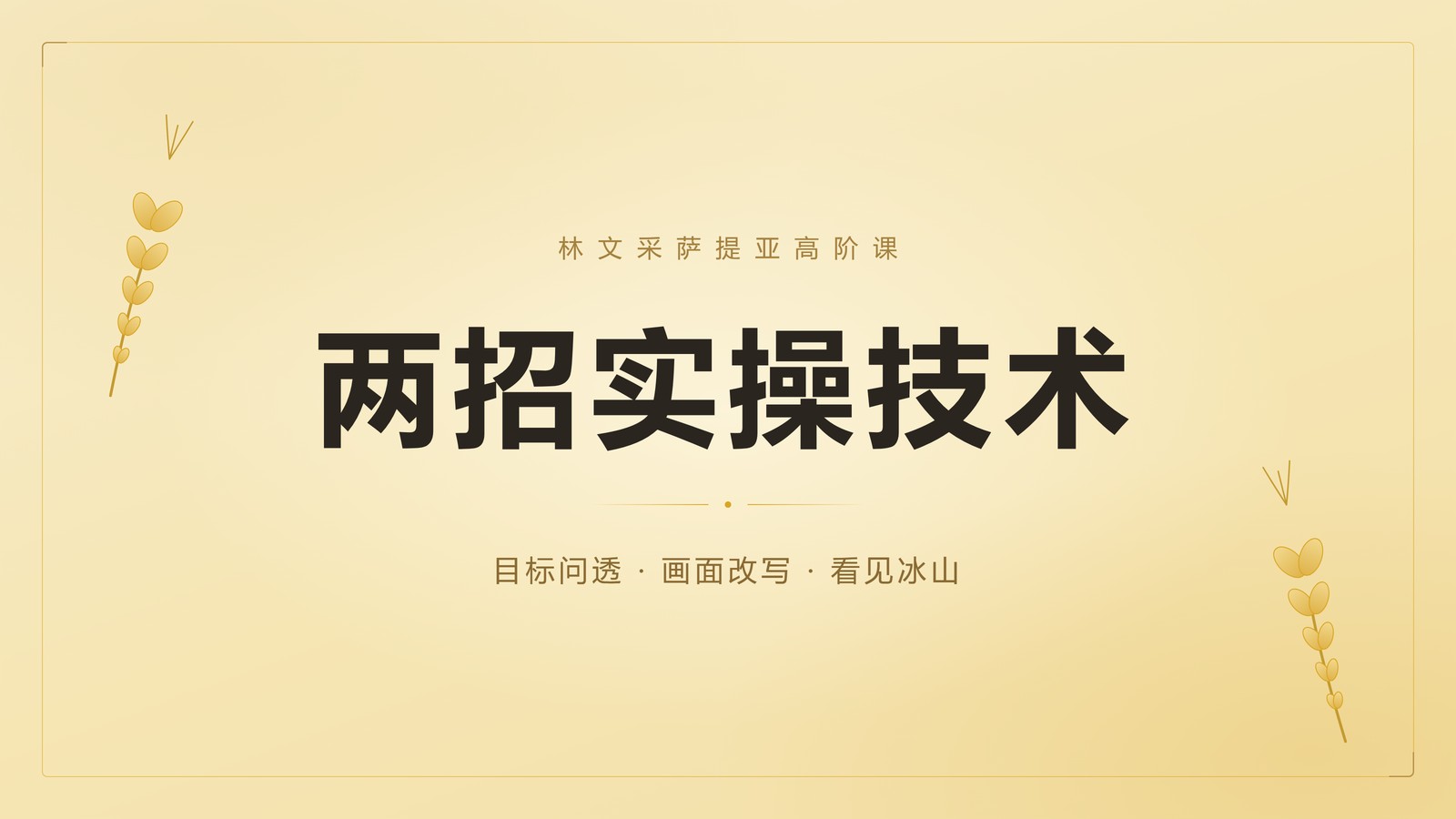 林文采萨提亚高阶课程现场
